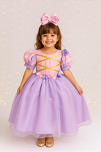 Vestido Fantasia Longa Rapunzel e Sofia