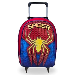 Mochila Escolar de Rodinhas Homem Aranha Meninos Bolsa Reforçada