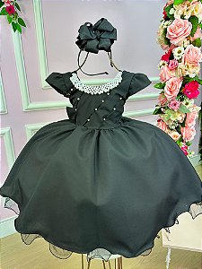 Vestido Preto Wandinha-Vandinha