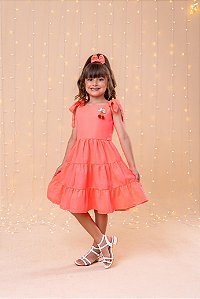 Vestido Blogueirinha Rosa Neon Cerejinha