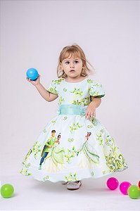 Vestido Tiana A Princesa e o Sapo Temático Luxo