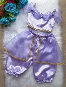 Fantasia Infantil Princesa Jasmine Lilás