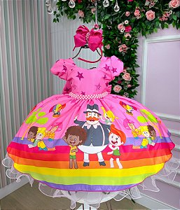 Vestido Infantil Mundo Bita Rosa