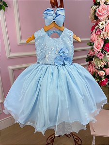 Vestido Jardim Encantado Flora Azul Bebe