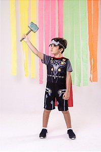 Fantasia Infantil Thor Menino com Capa e Máscara Dia das Crianças
