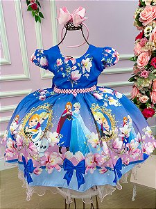 Vestido Infantil Frozen Florido Temáticos