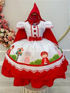 Vestido Infantil Chapeuzinho Vermelho Capuz