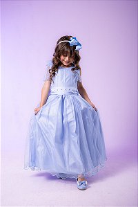 Vestido Infantil Longo Azul Bebe Formatura