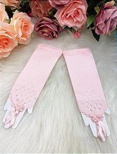 Luvas De Princesa Festa De Casamento Rosa Bebe
