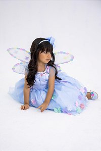 Vestido Jardim Encantado Isis Luxinho Azul Bebe