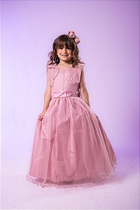 Vestido Infantil Longo Rose Daminha