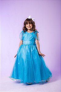 Vestido Infantil Longo Azul Tiffany Daminha