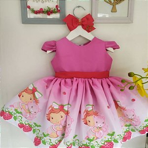 Vestido Moranguinho Baby Infantil Luxo Festa
