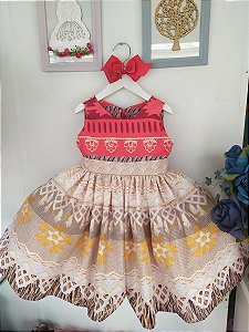 Vestido Moana Infantil Luxo Festa