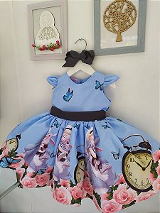 Vestido da Alice no país das Maravilhas Infantil Festa Luxo