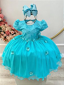 Vestido Infantil Verde Jardim Encantado com Detalhes em Renda