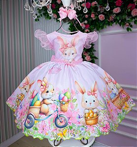 Vestido Coelhinho Rosa Bebe Marie