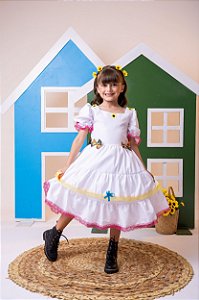 Vestido Junino Luxo Noiva Noivinha Branco