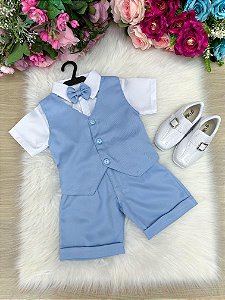 Conjunto Social Azul Bebe Leandro Colete
