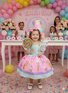 Vestido Kids Doces Doceria Candy Tematicos