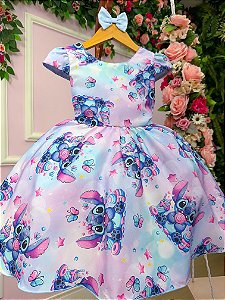 Vestido Stitch Lilás Tematicos Kids