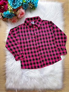 Camisa Xadrez Pink Flanela Flanelada Junina