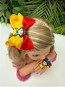 Laço Tematico Branca De neve + Pulseira