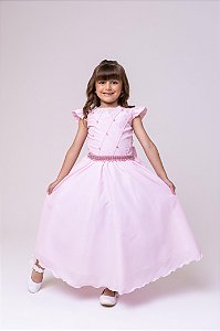 Vestido Infantil Rosa Bebe Formatura Longo Dama de Honra Luxo Festas