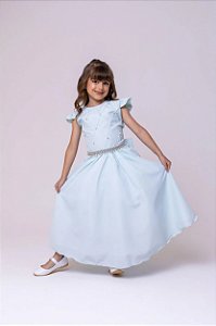 Vestido Infantil Verde Formatura Longo Dama de Honra Luxo Festas