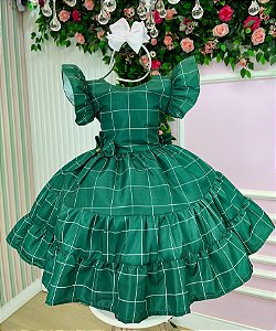 Vestido Infantil Verde Natal Natalino