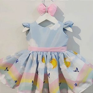 Vestido Infantil Arco Íris Festa Luxo
