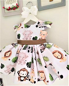 Vestido Infantil Safari Festa Luxo