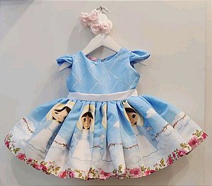Vestido Infantil Nossa senhora das Graças Festa Luxo