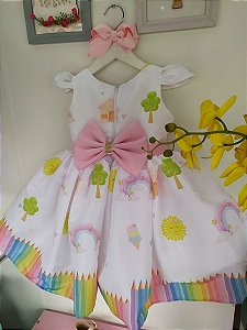 Vestido Infantil Formatura Aquarela Pintando o 7 Candy Luxo