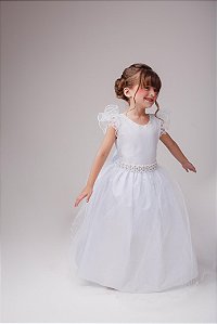Vestido Dama de Honra Branco Longo Festa Casamento Luxo