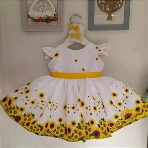 Vestido Infantil Girassol Festa Luxo