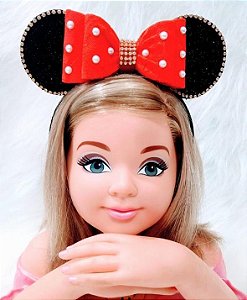 Tiara Infantil Minnie Vermelha Festa Aniversário