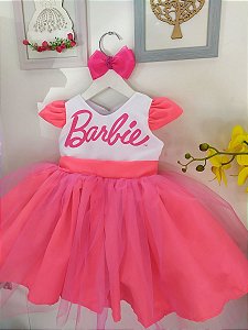 Vestido Infantil Barbie Neon Super Luxo