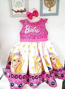 Vestido Infantil Barbie Princesa Luxo