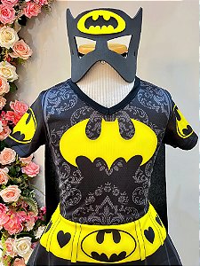 Fantasia Infantil Temática Batgirl Com Máscara Festas