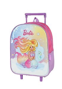 Mochila de Rodinhas Barbie Sereia Escolar