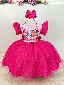 Vestido Infantil Patrulha Canina Sky Pink Festas