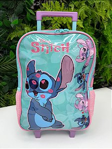 Mochila Rodinha Stitch e Angel Escolar
