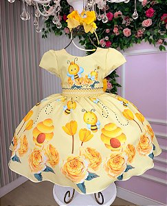 Vestido Abelha Abelhinha Infantil Temáticos Kids