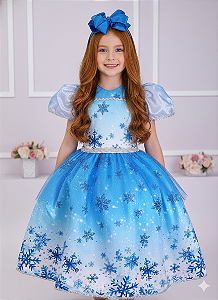 Vestido Fantasia Infantil Princesas Frozen Anna Elsa Festas