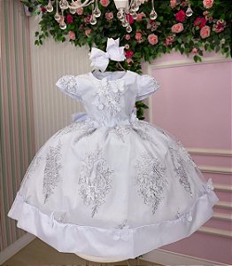 Vestido Jardim Encantado Branco Festa Infantil Marcelina