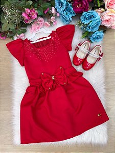 Vestido Natalinho Infantil Blogueirinha Vermelho