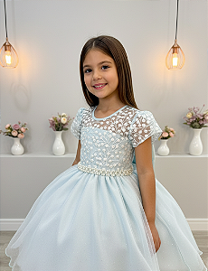 Vestido Infantil Verde Claro Festa Tule Glitter