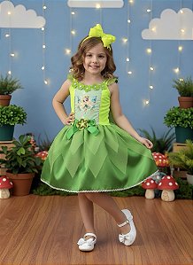 Fantasia Infantil Verde Fada Encantada Festa Menina