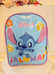 Mochila Infantil Escolar Pequena da Lilo Stitch e Angel Azul